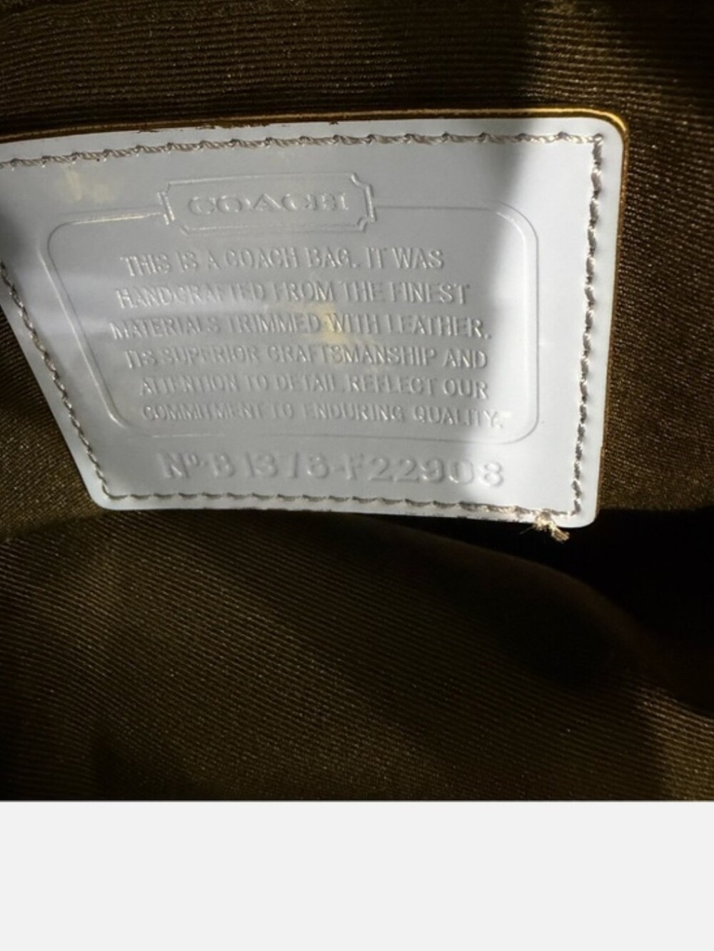Authentic Coach Signature Canvas Tote with Blue & Cream Stripe.Smoke Free Home - Picture 5 of 16